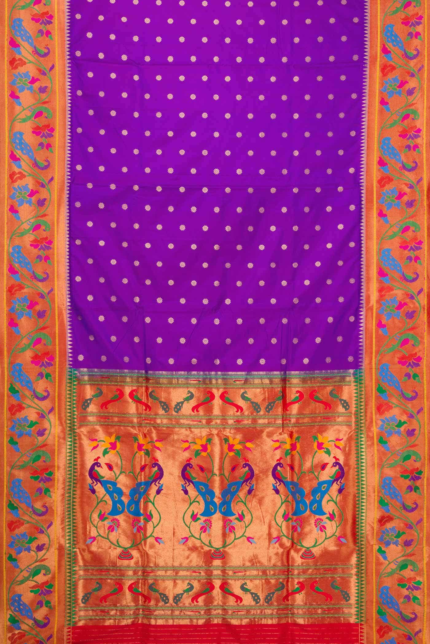 Purple Dual Tone Paithani Silk Saree