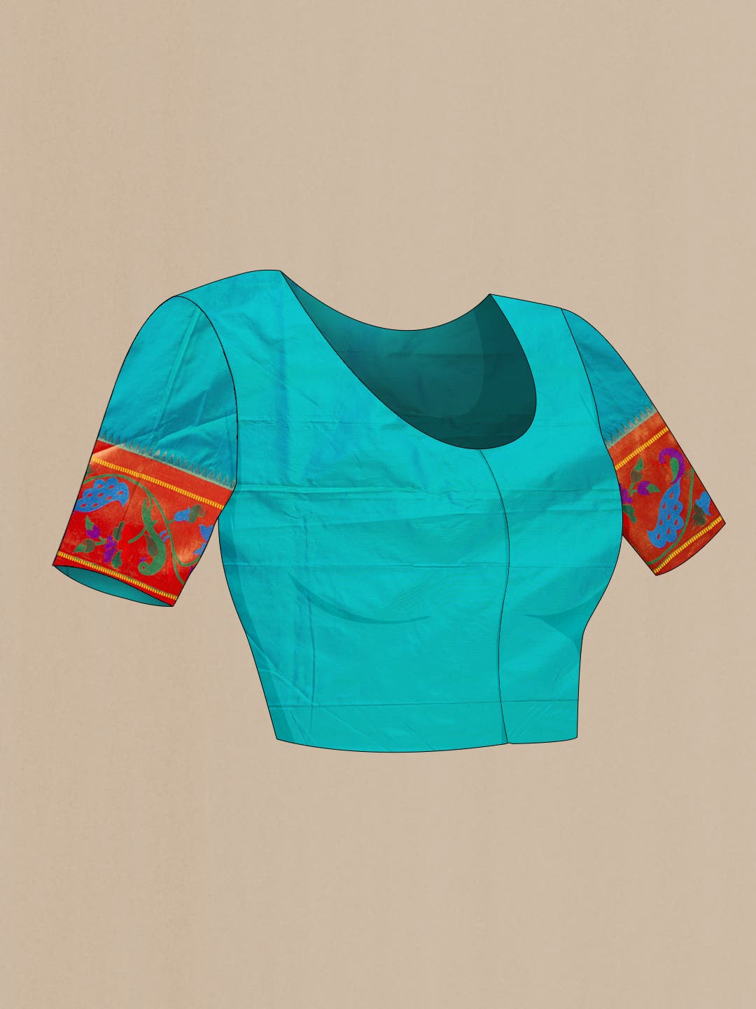 Sky Blue Dual Tone Paithani Silk Saree