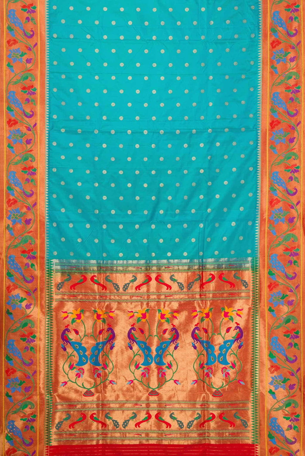 Sky Blue Dual Tone Paithani Silk Saree