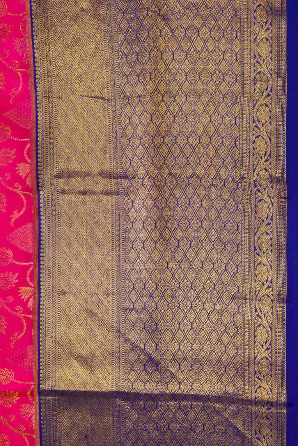 Dark Pink Dual Tone Kanchipuram Silk Saree