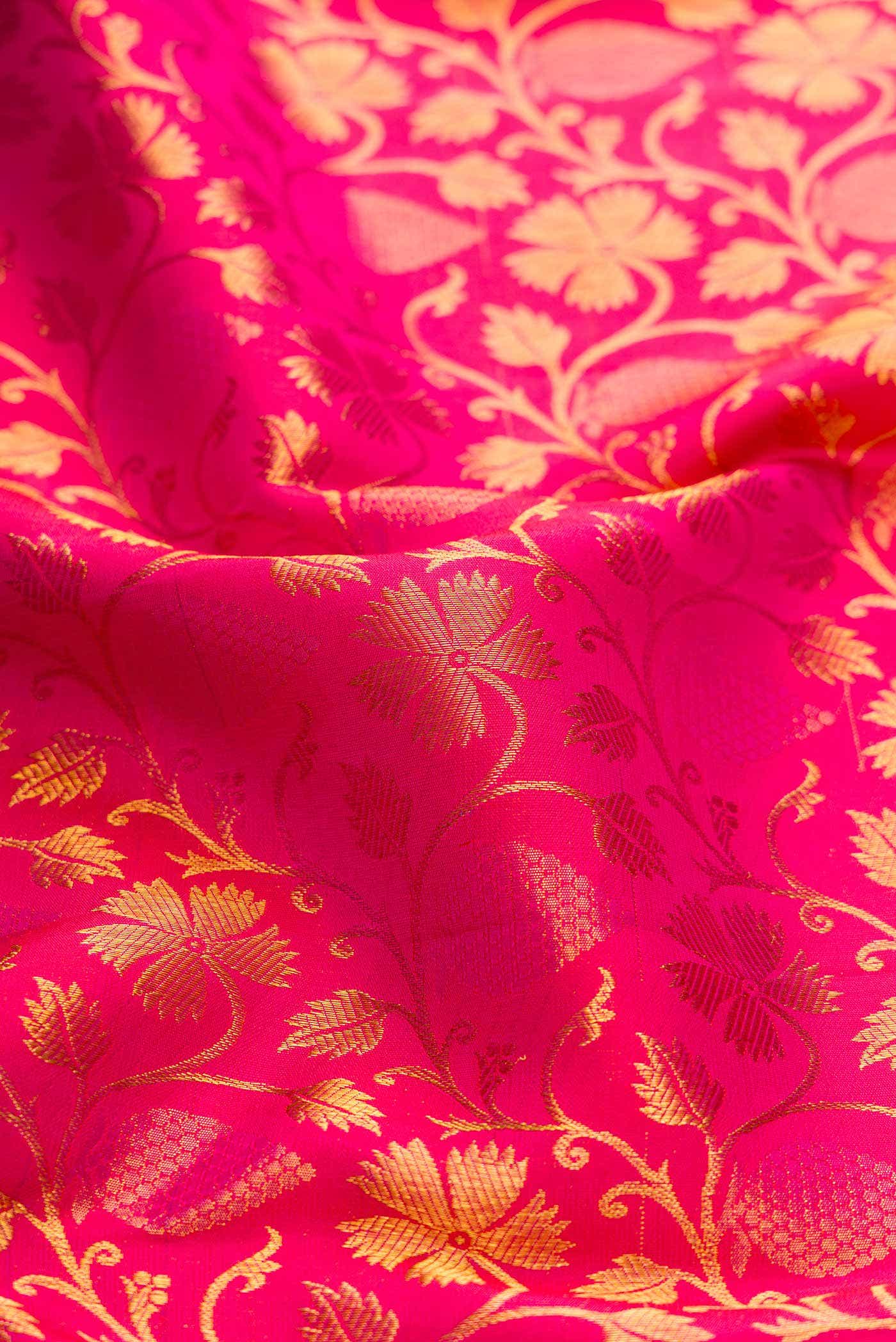 Dark Pink Dual Tone Kanchipuram Silk Saree