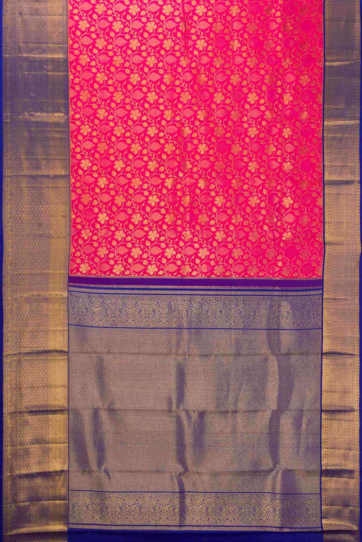 Dark Pink Dual Tone Kanchipuram Silk Saree