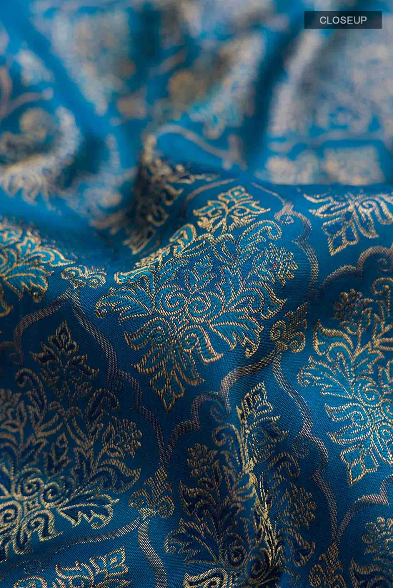 Blue Kanchipuram Silk Saree