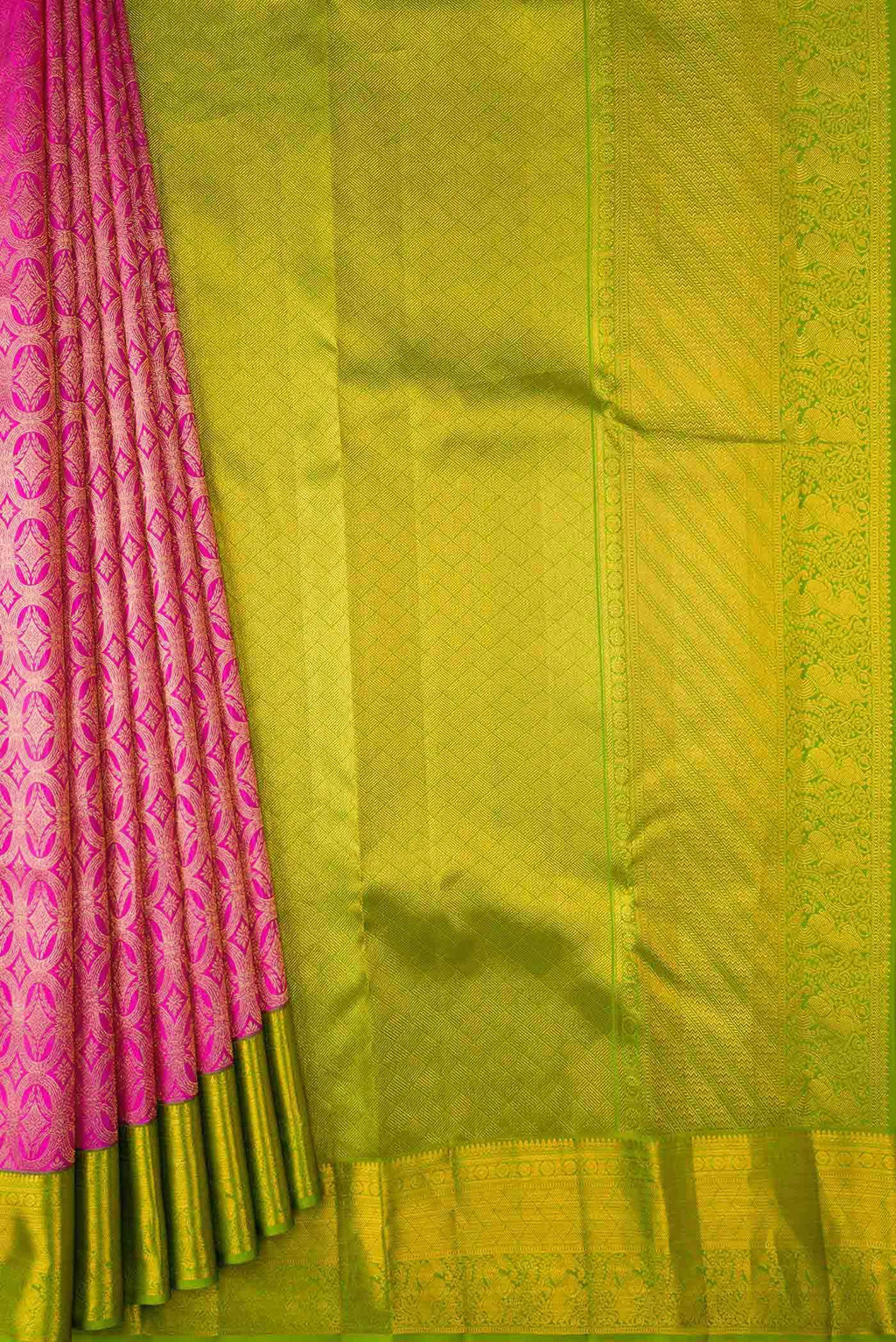 Pink Dual Tone Kanchipuram Silk Saree