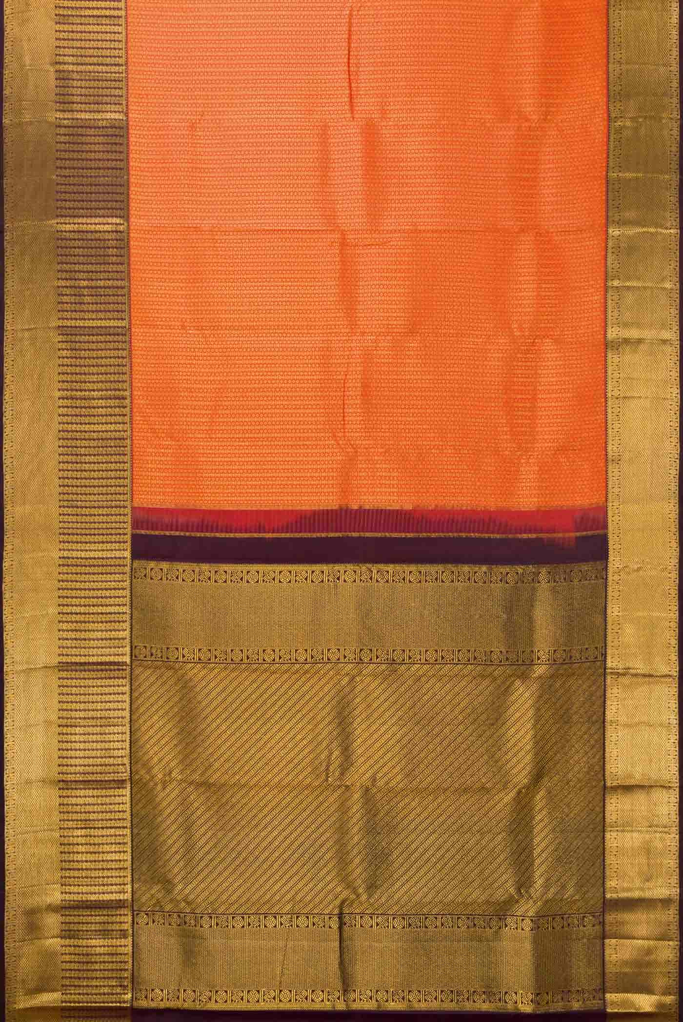 Orange Kanchipuram Silk Saree