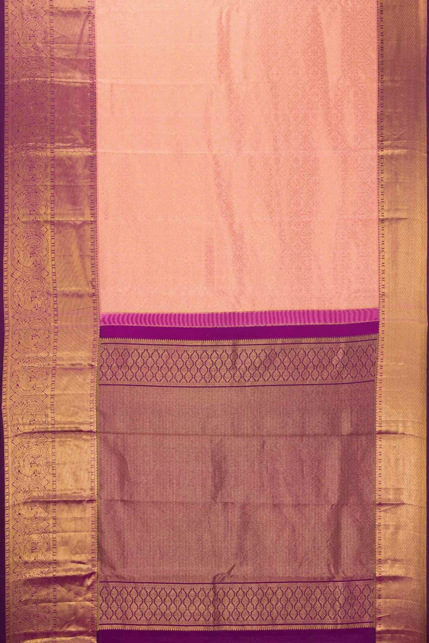 Golden Peach Kanchipuram Silk Saree