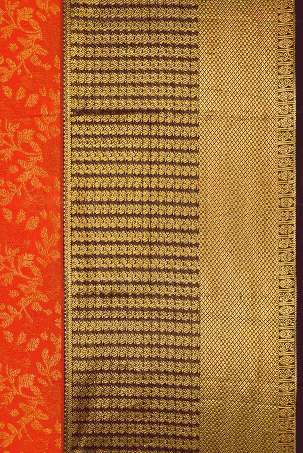 Orange Kanchipuram Silk Saree