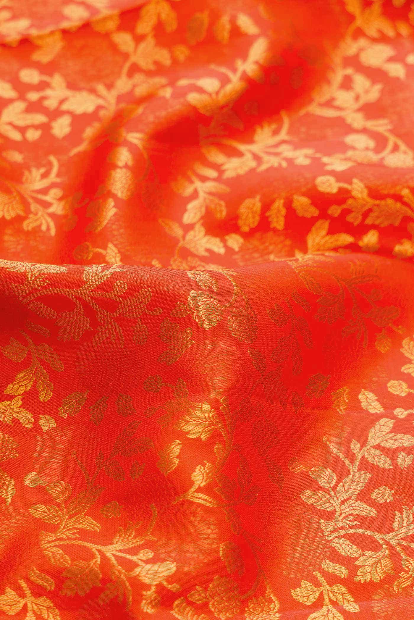Orange Kanchipuram Silk Saree