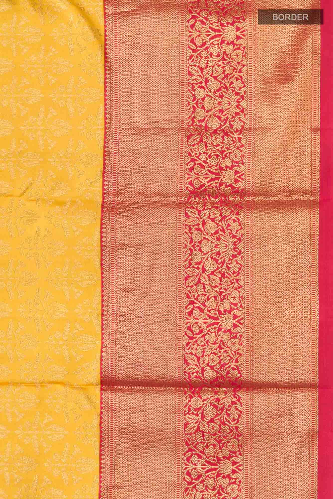 Yellow Kanchipuram Silk Saree
