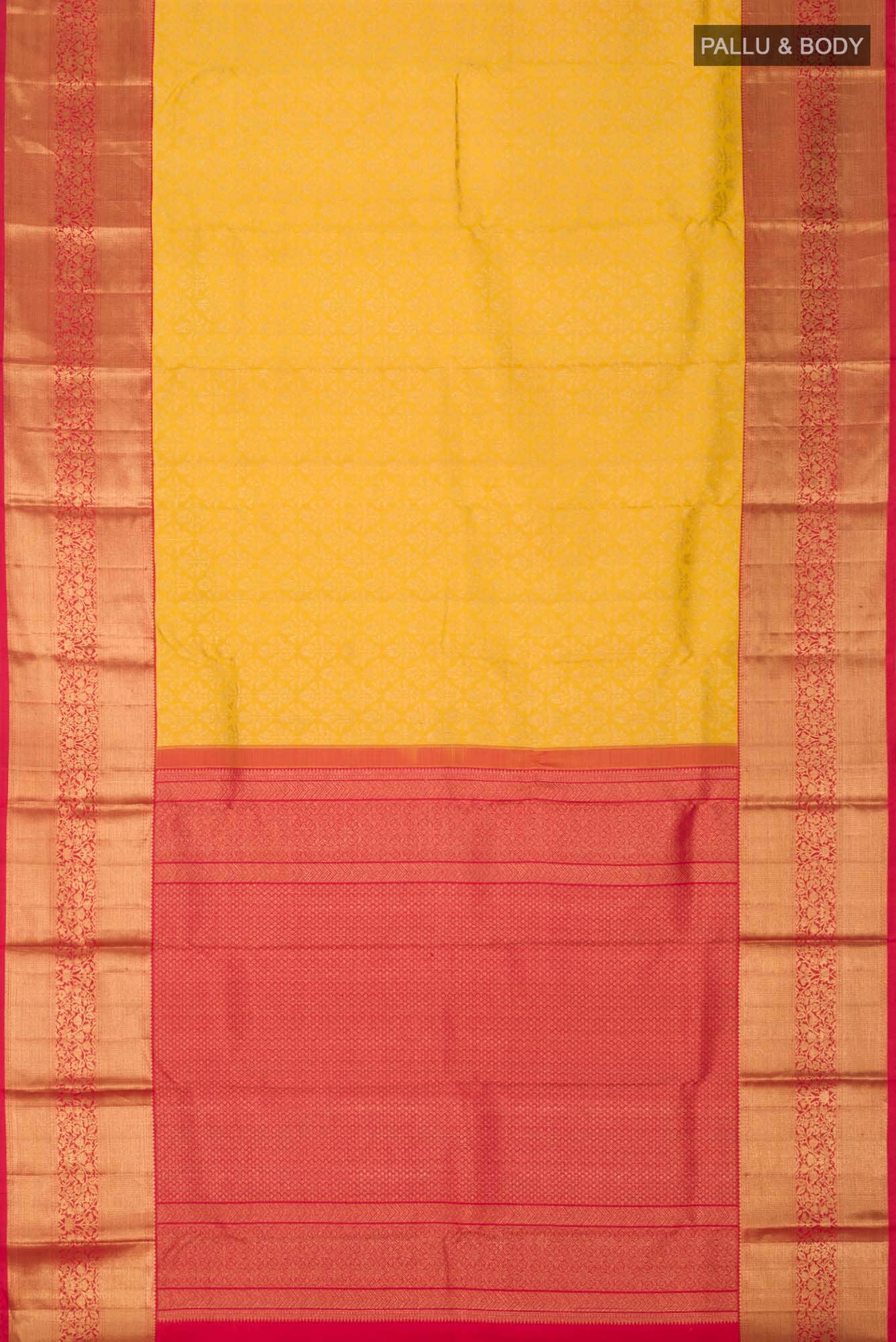 Yellow Kanchipuram Silk Saree