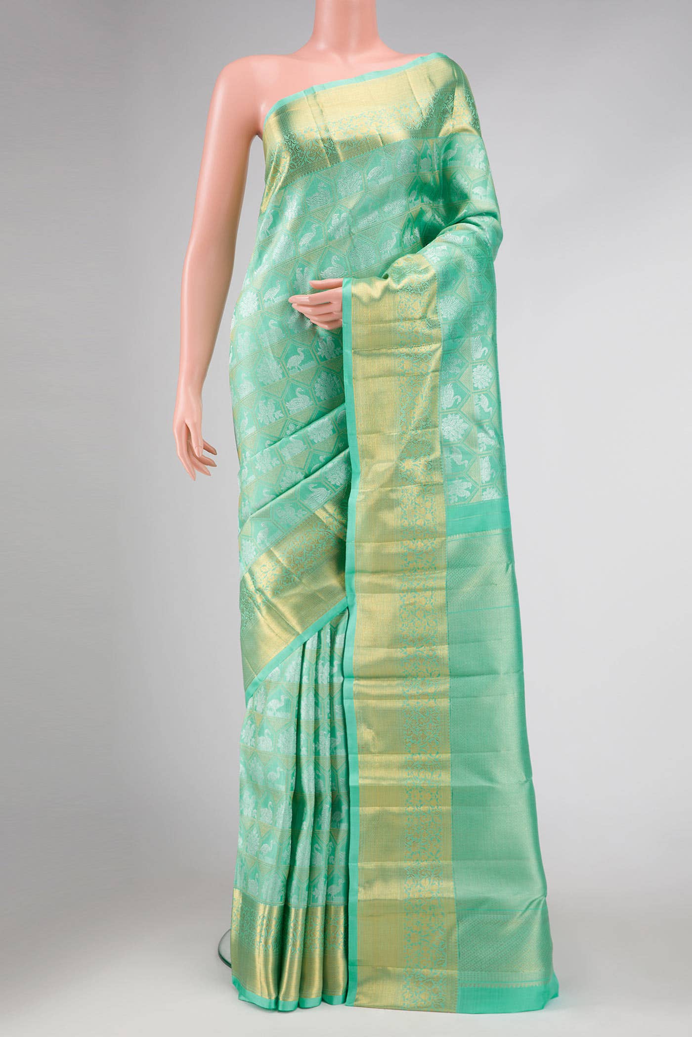 Blue Dual Tone Kanchipuram Silk Saree