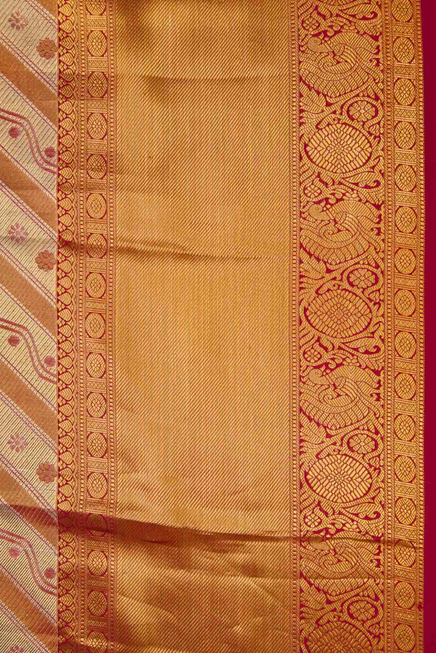Maroon Dual Tone Kanchipuram Tissue Silk Saree