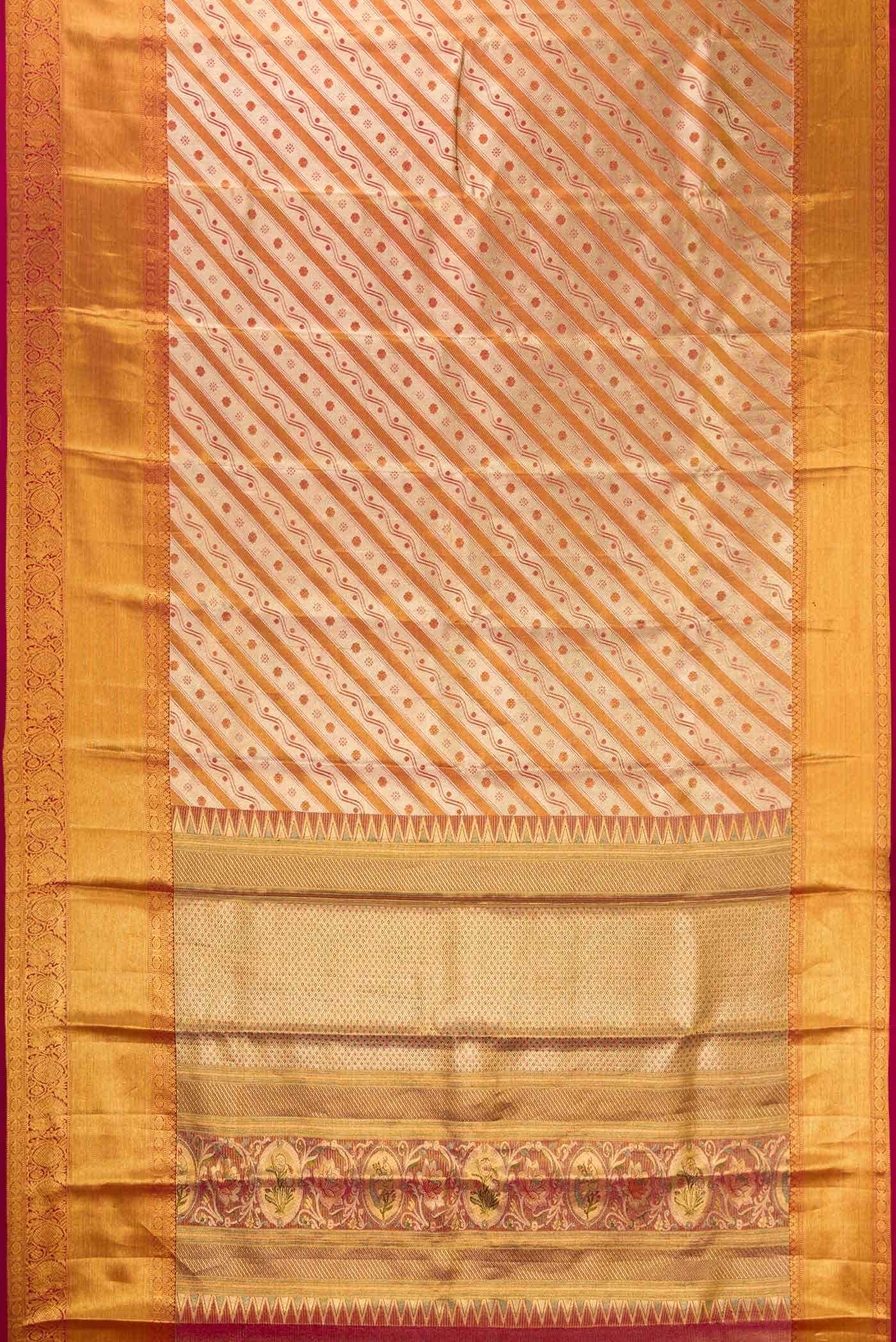 Maroon Dual Tone Kanchipuram Tissue Silk Saree