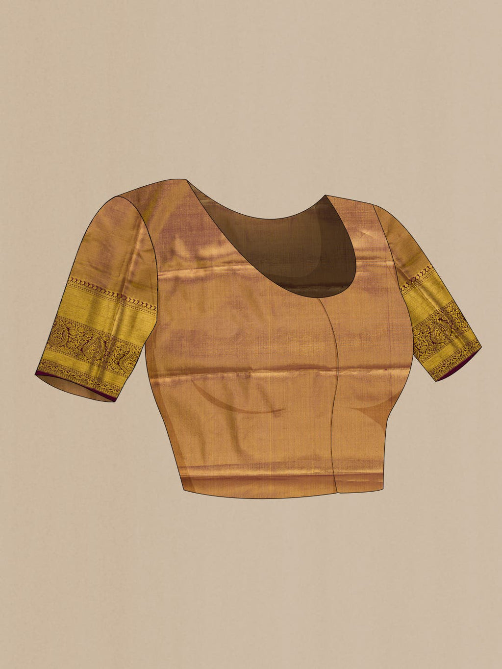 Gold Dual Tone Kanchipuram Tissue Silk Saree