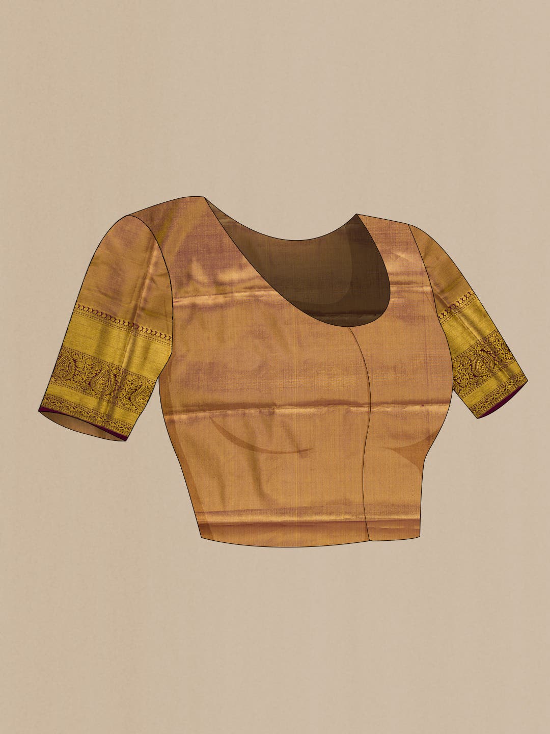 Gold Dual Tone Kanchipuram Tissue Silk Saree