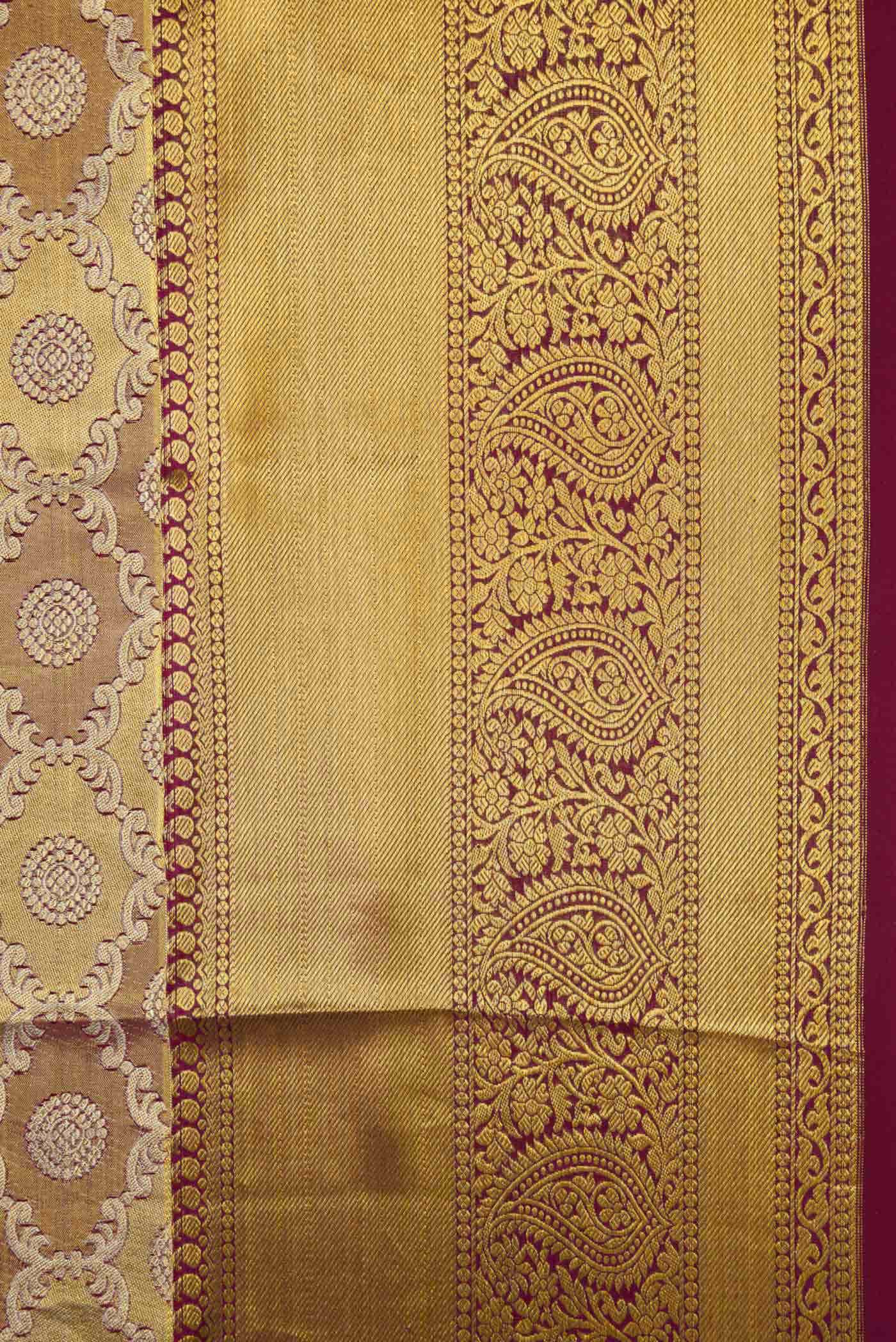 Gold Dual Tone Kanchipuram Tissue Silk Saree