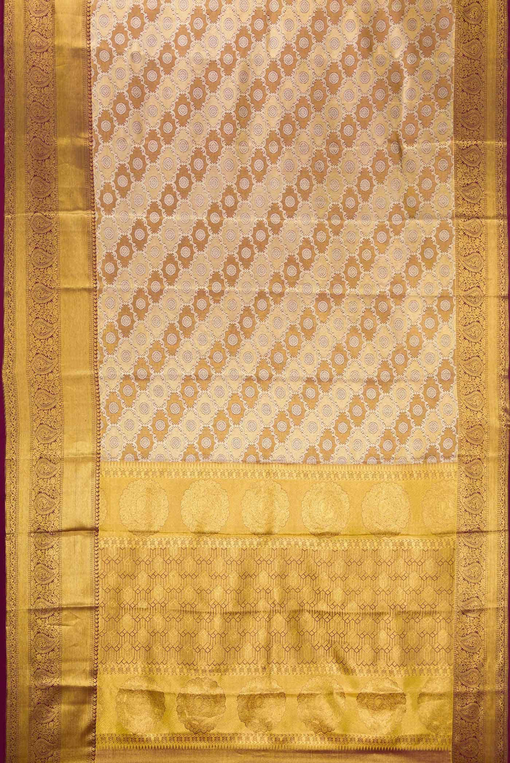 Gold Dual Tone Kanchipuram Tissue Silk Saree