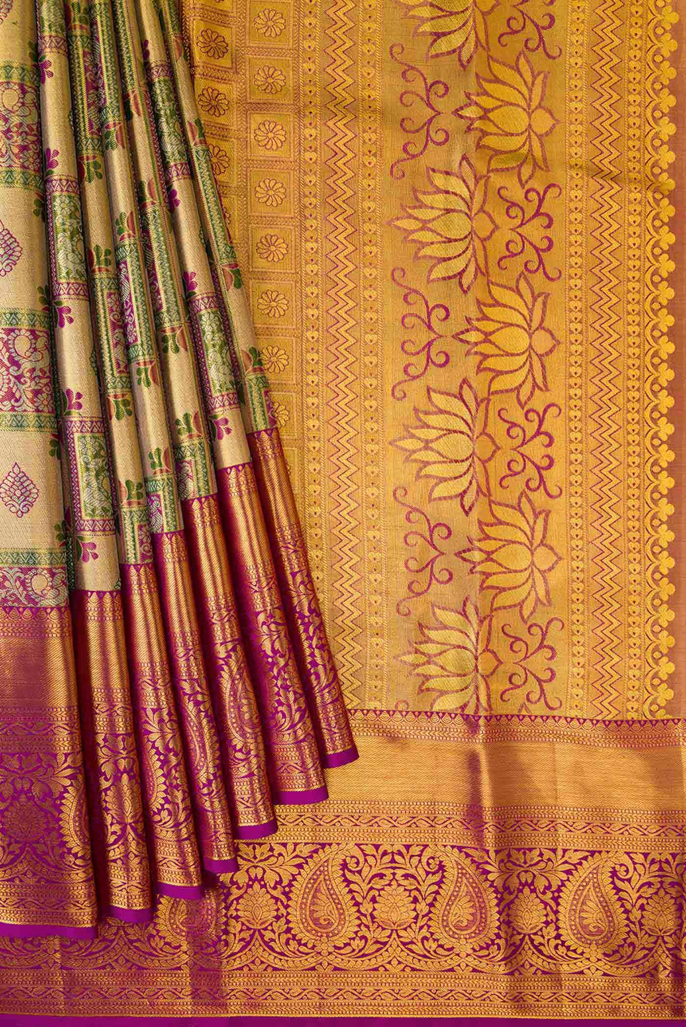 Gold Kanchipuram Tissue Silk Saree