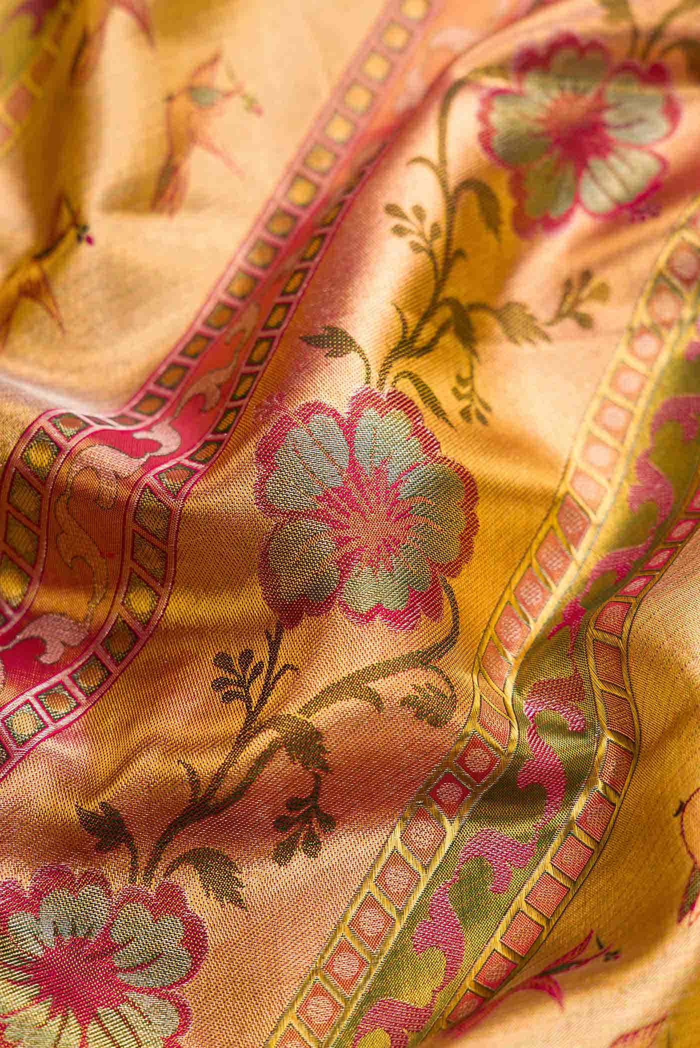 Gold Kanchipuram Tissue Silk Saree
