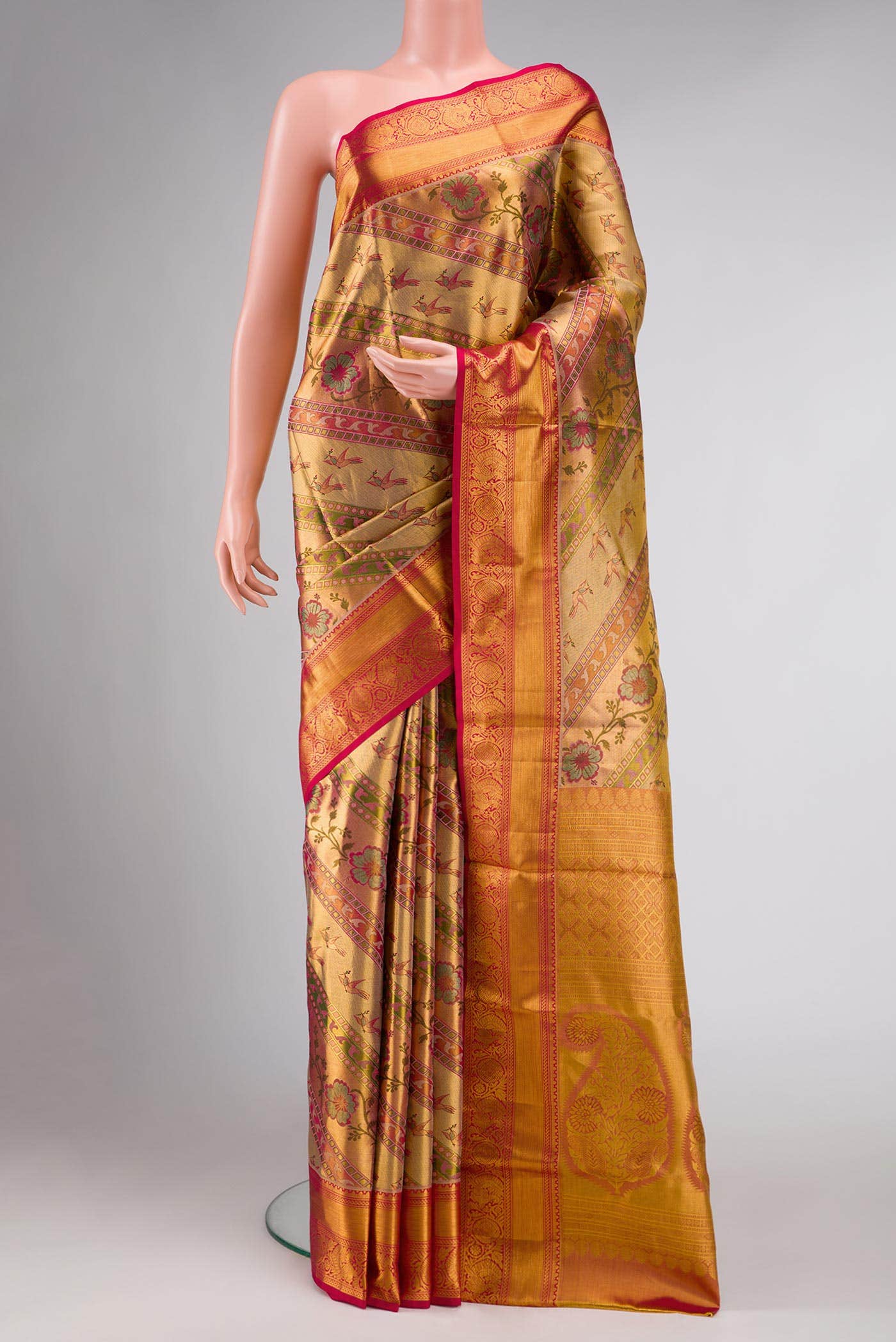 Gold Kanchipuram Tissue Silk Saree