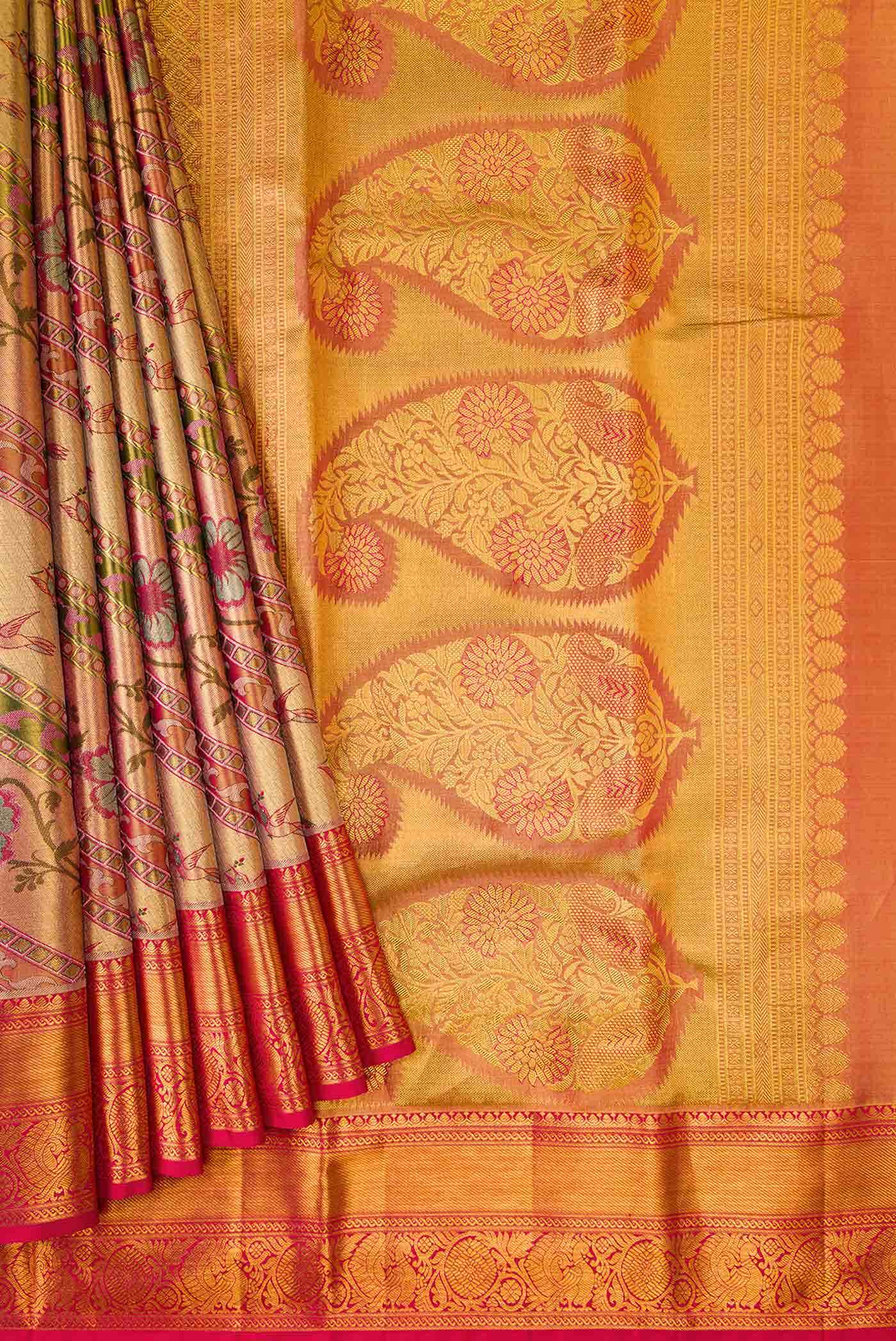 Gold Kanchipuram Tissue Silk Saree