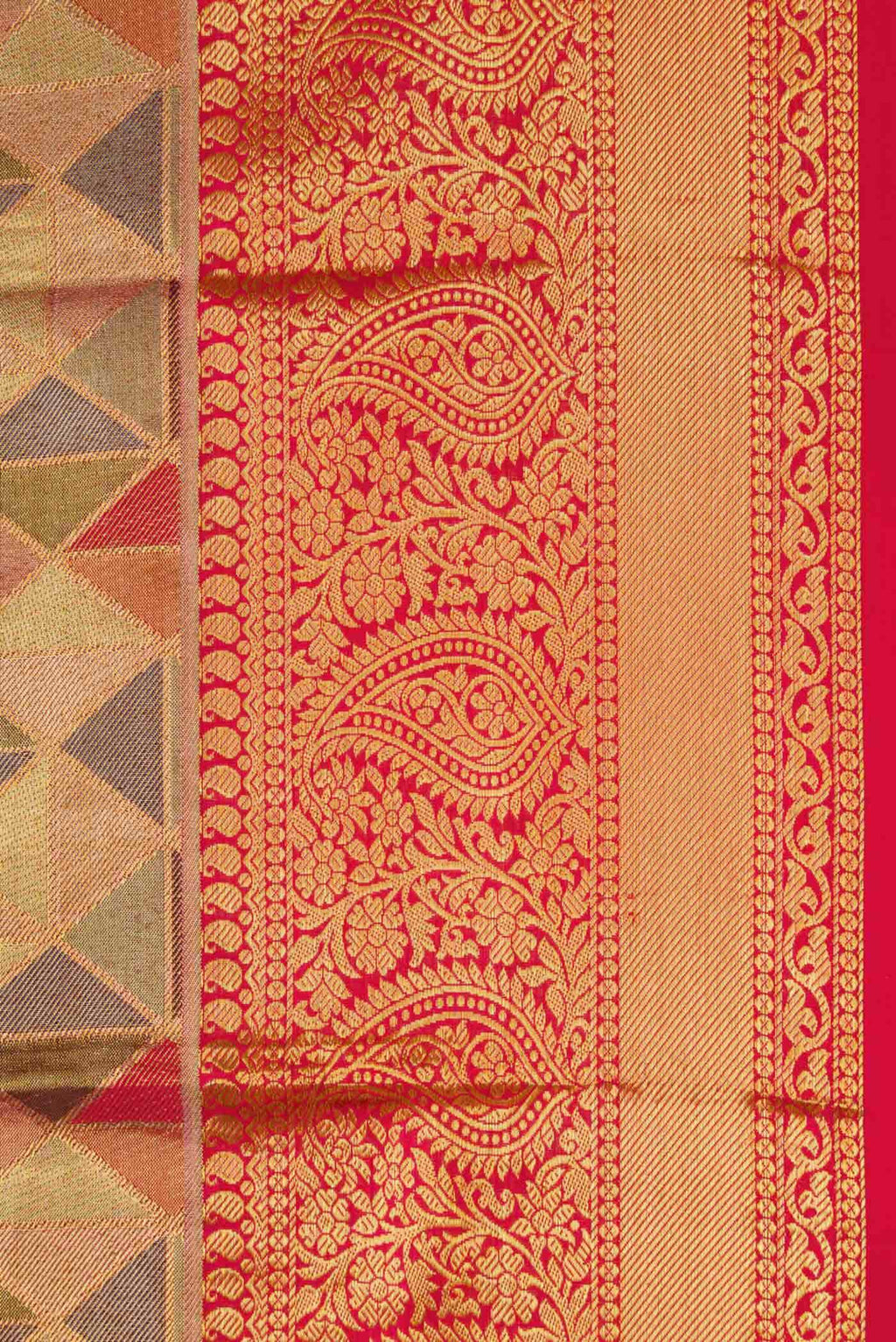 Gold Dual Tone Kanchipuram Tissue Silk Saree