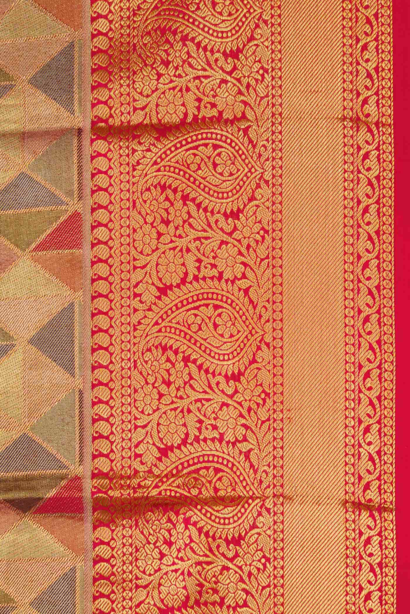 Gold Dual Tone Kanchipuram Tissue Silk Saree
