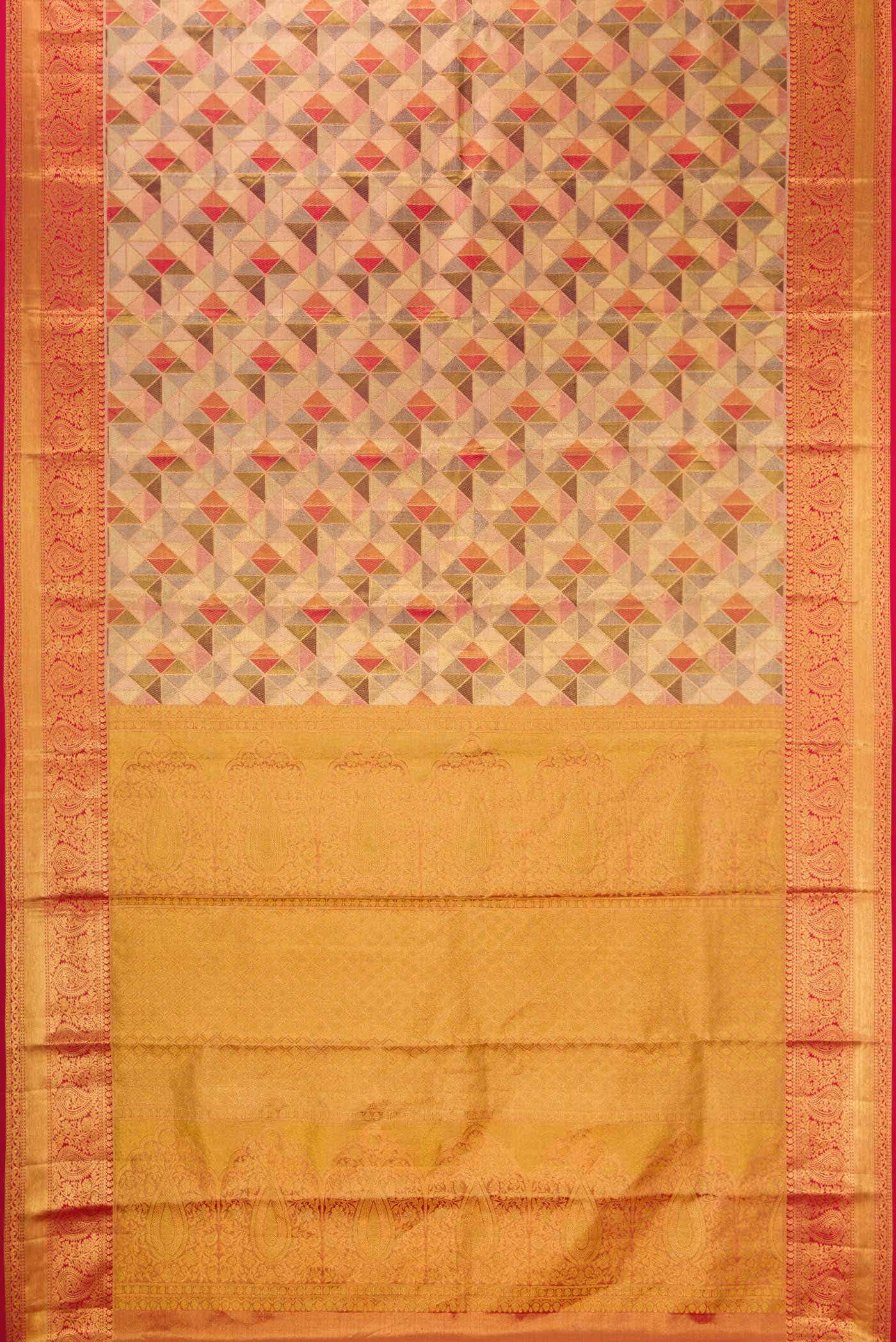 Gold Dual Tone Kanchipuram Tissue Silk Saree