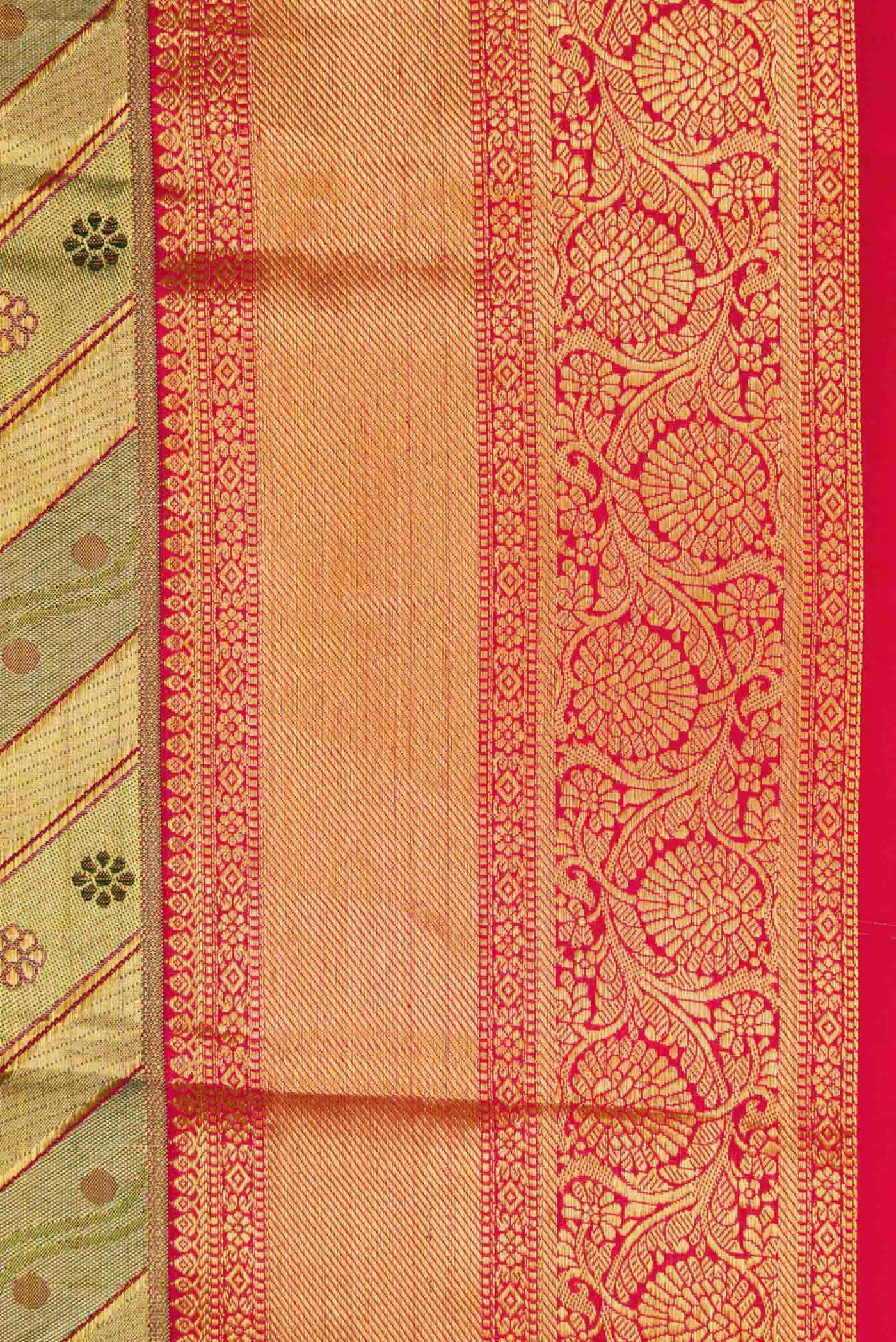 Gold Dual Tone Kanchipuram Tissue Silk Saree