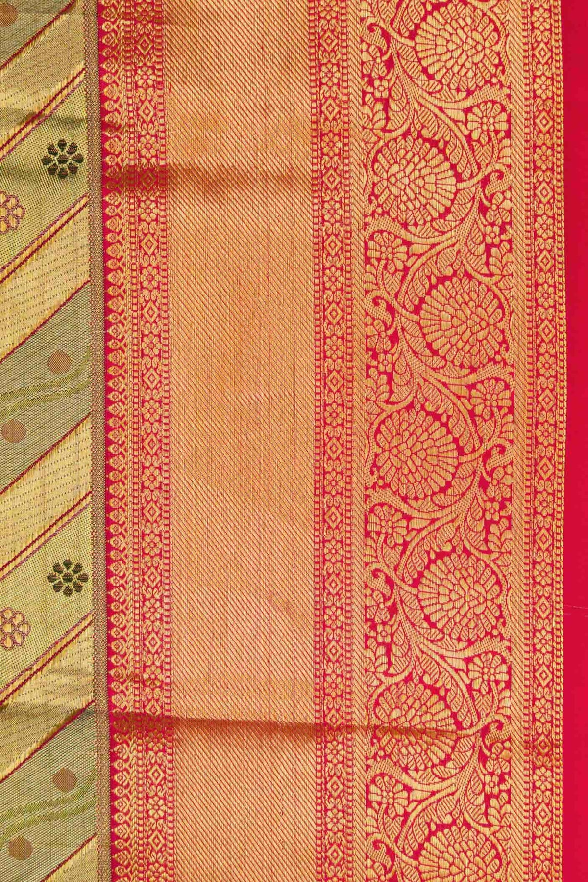 Gold Dual Tone Kanjivaram Tissue Silk Saree