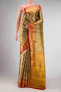 Gold Dual Tone Kanjivaram Tissue Silk Saree
