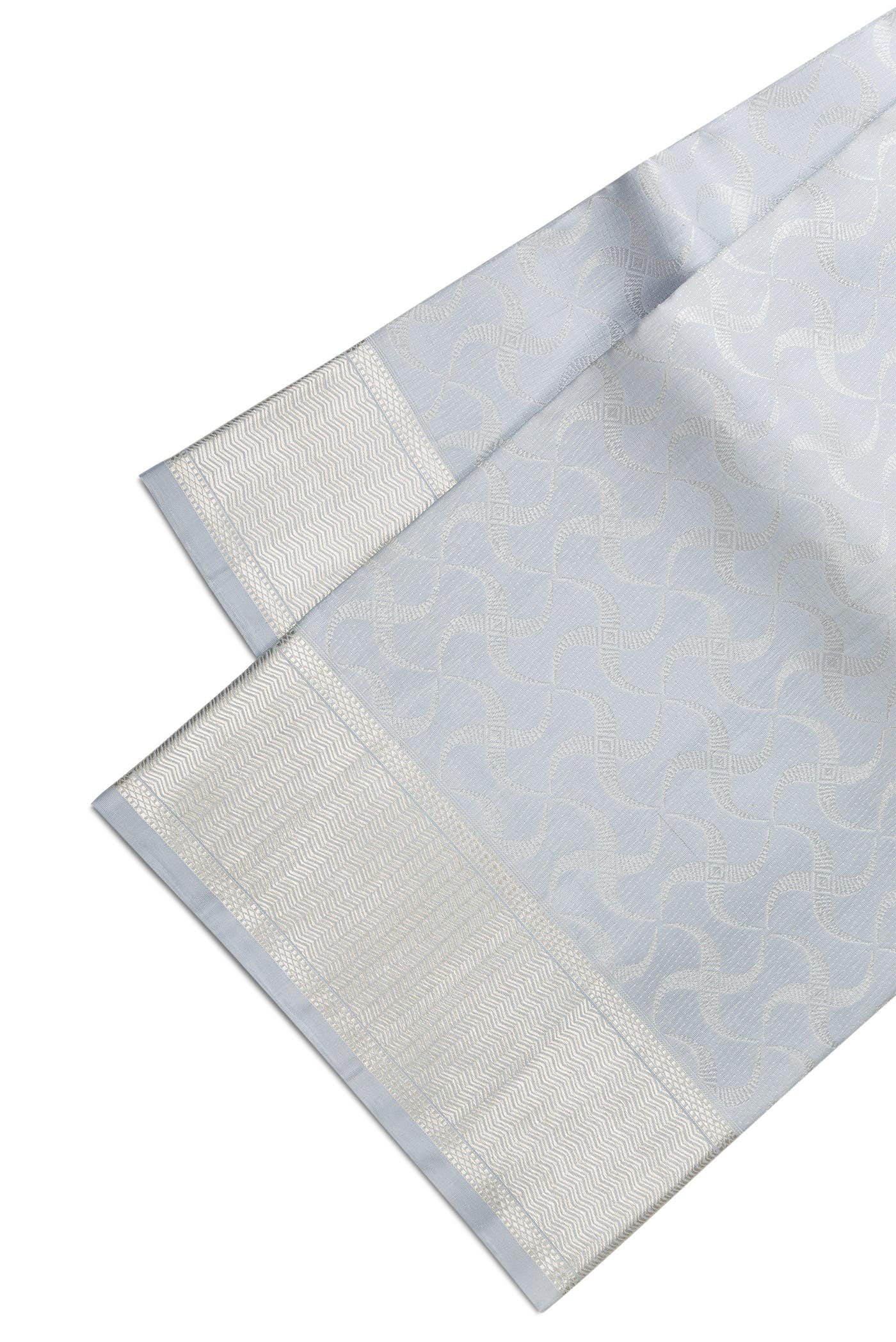 Grey Silk Dhoti With Angavastram (9X 5) Muzham