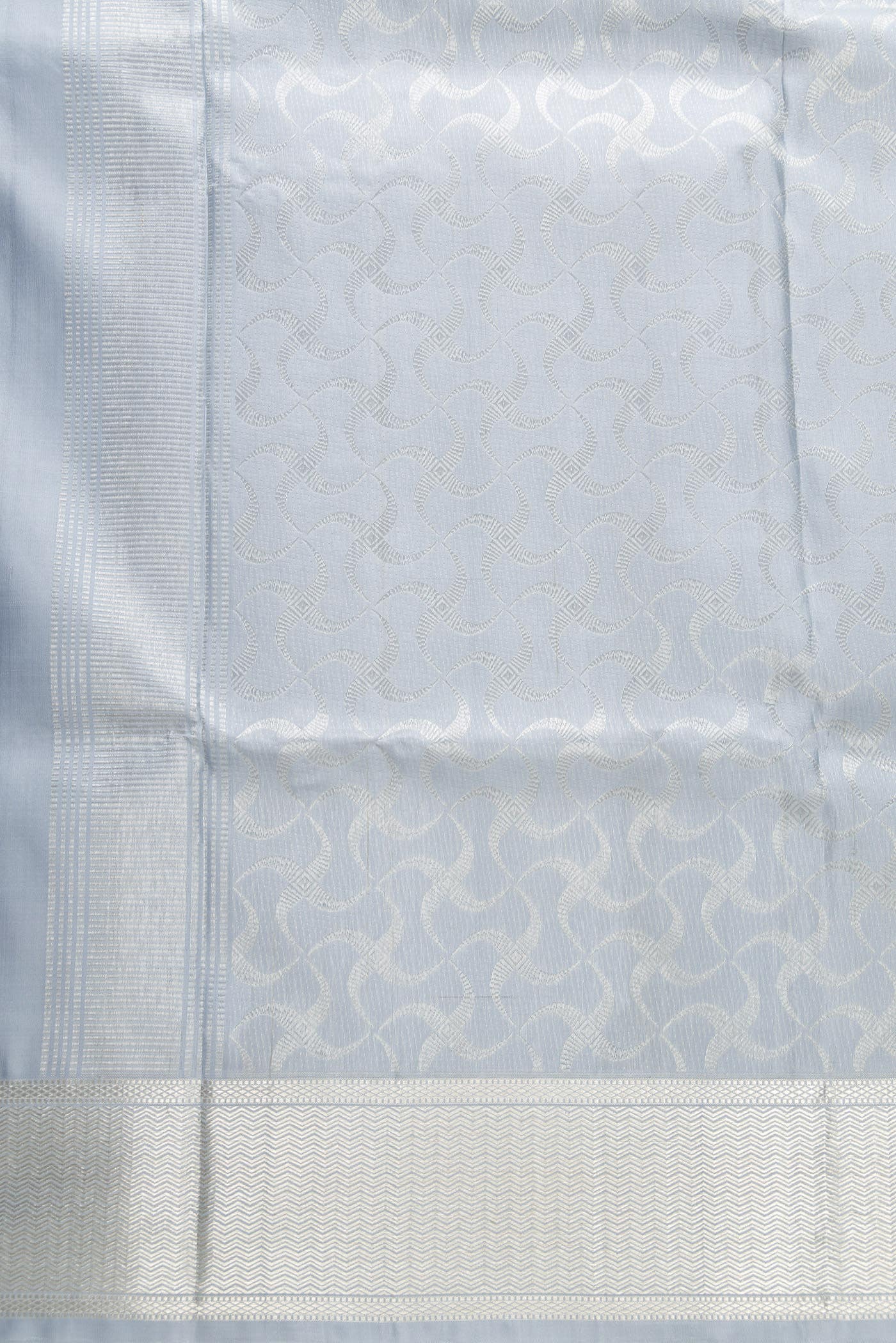 Grey Silk Dhoti With Angavastram (9X 5) Muzham