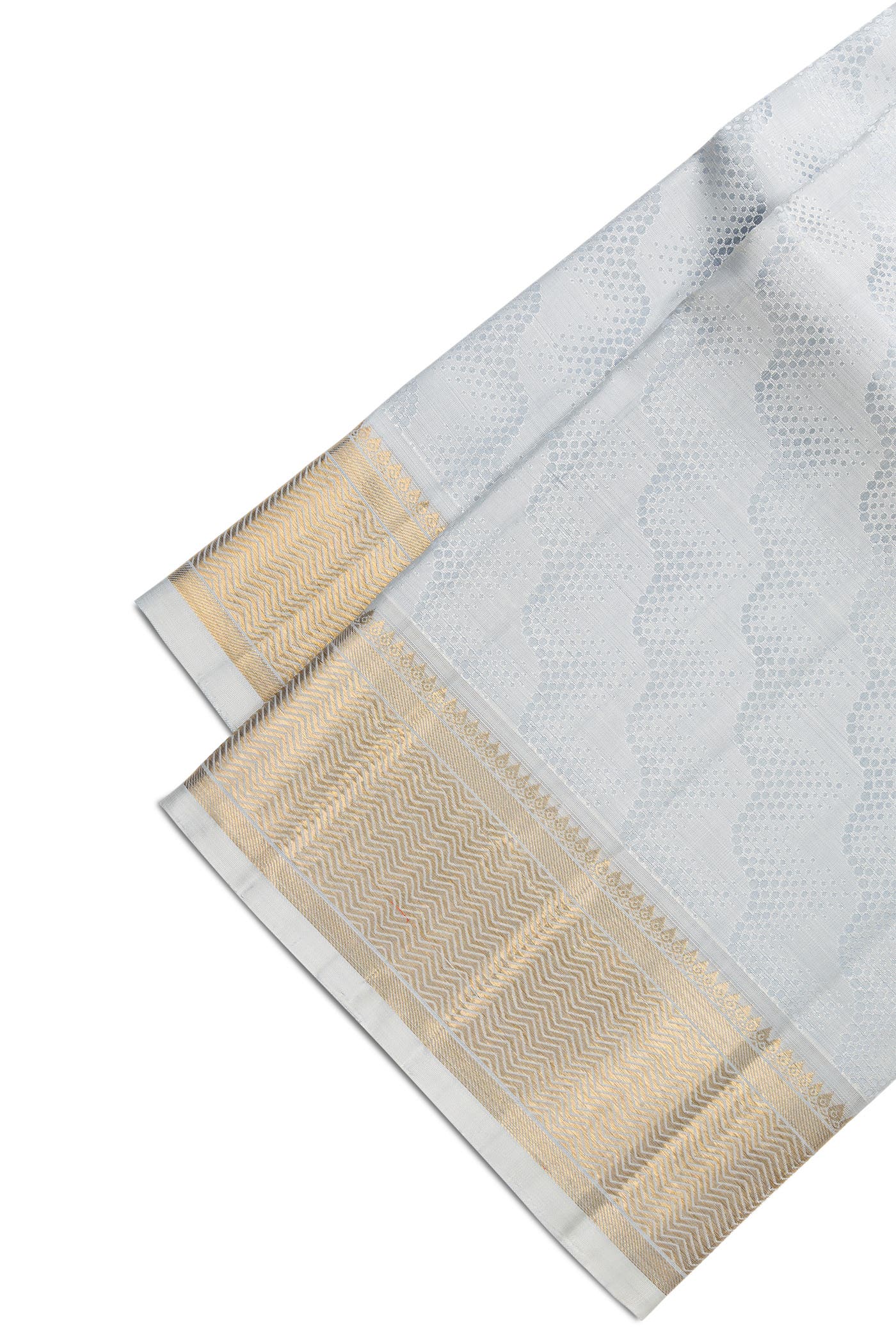 Grey Silk Dhoti With Angavastram (9X 5) Muzham