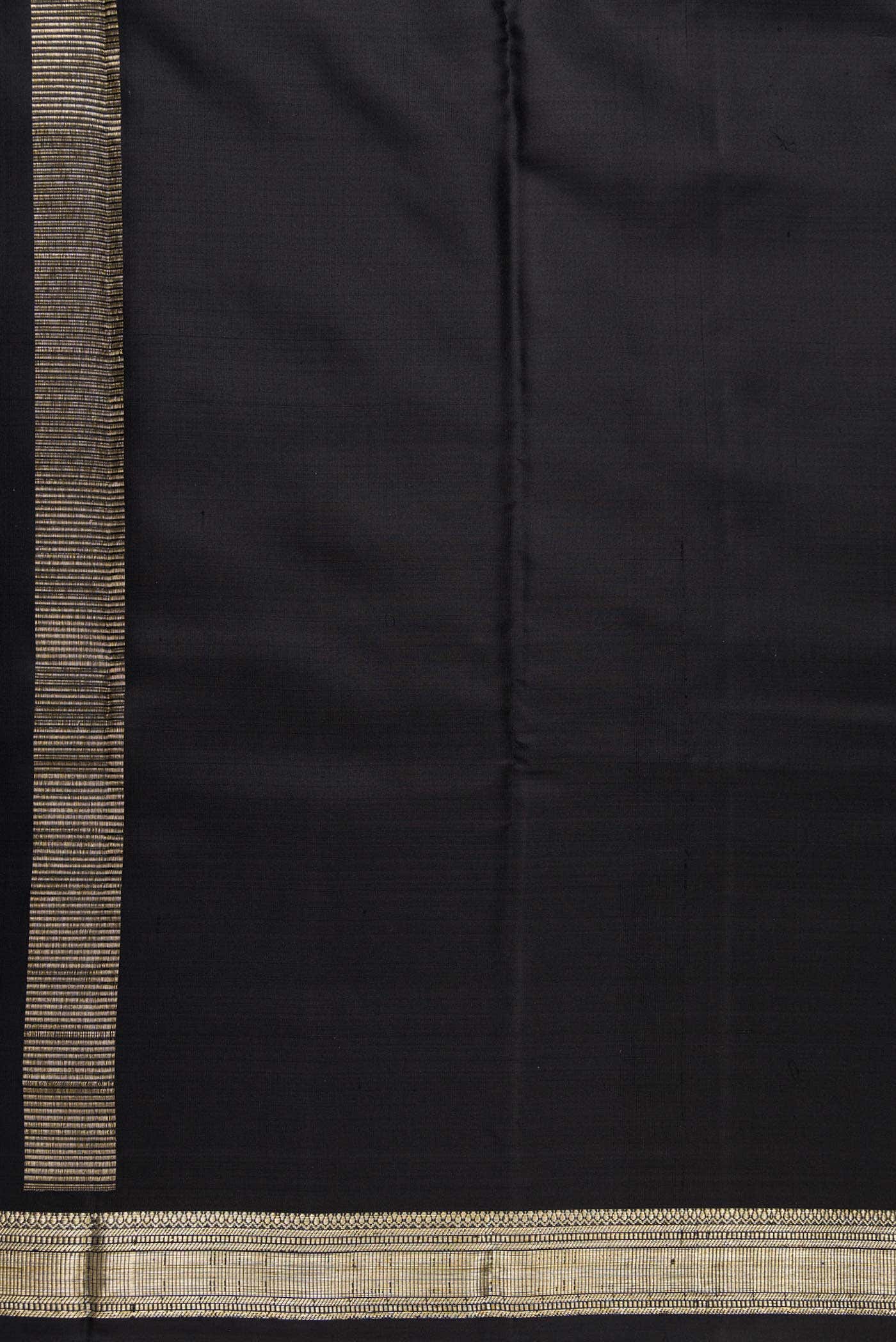 Black Silk Dhoti With Angavastram (9X 5) Muzham