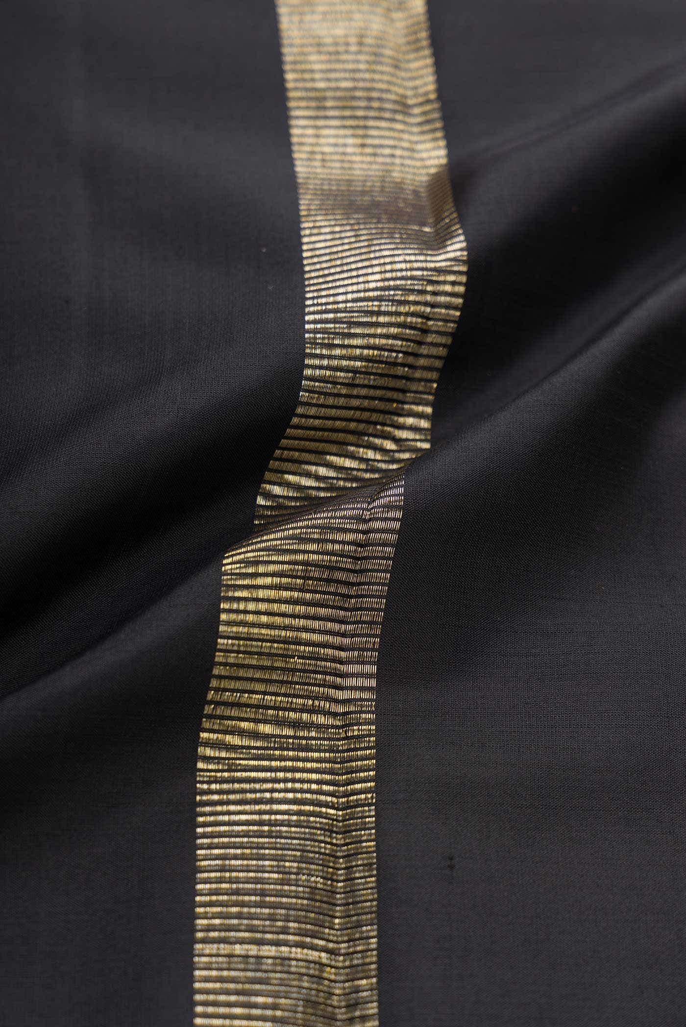 Black Silk Dhoti With Angavastram (9X 5) Muzham