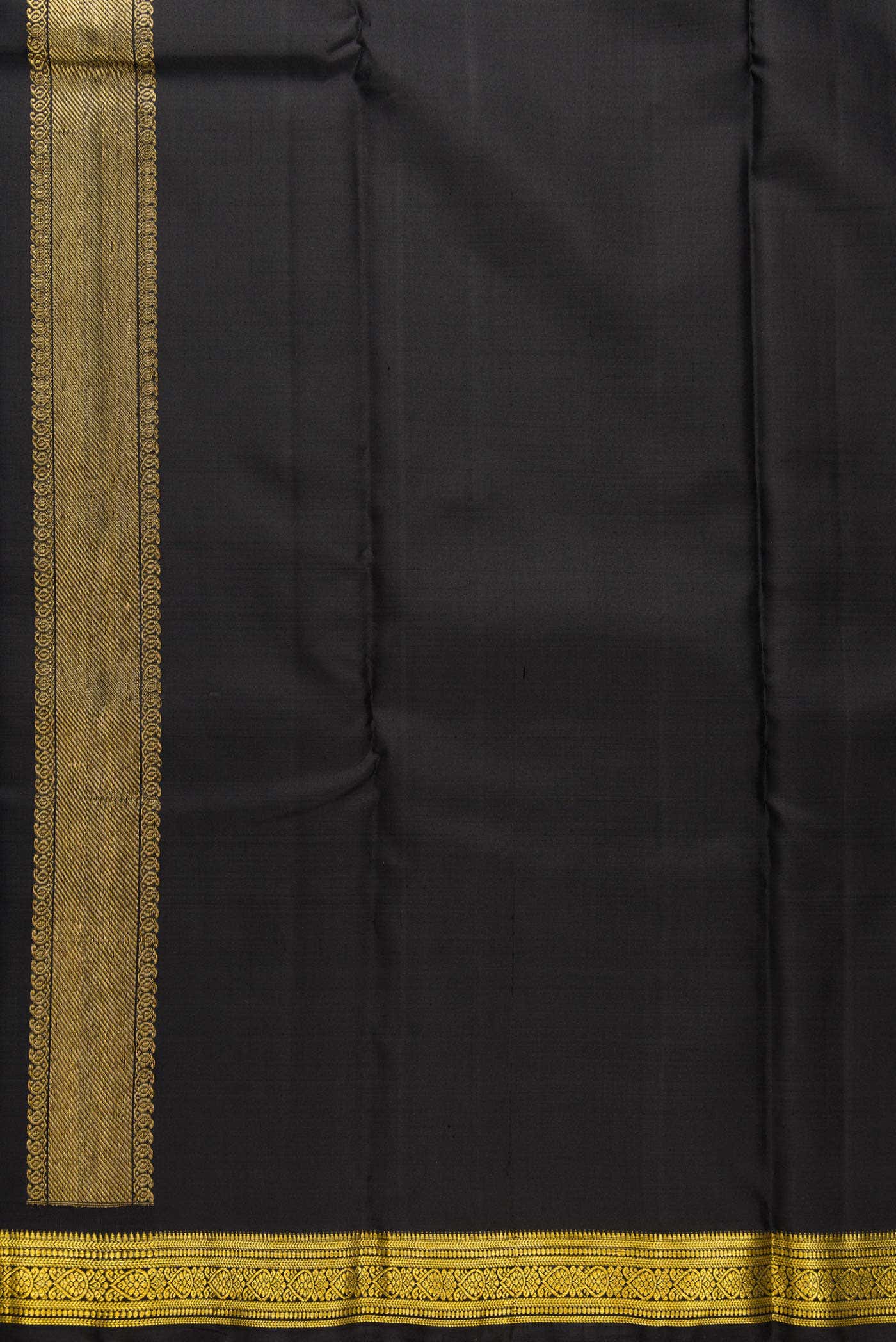 Black Silk Dhoti With Angavastram (9X 5) Muzham