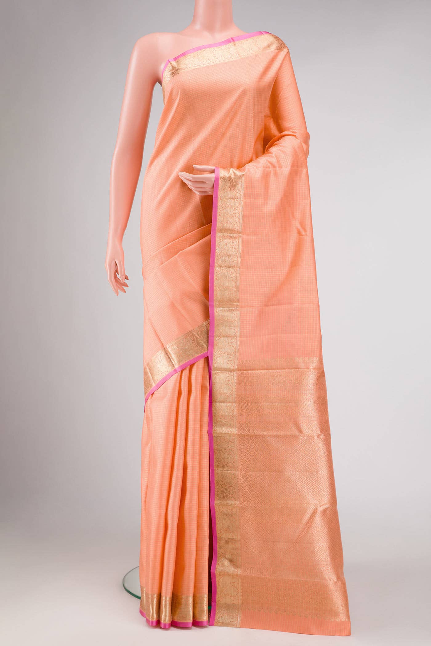 Peach Kanchipuram Silk Saree