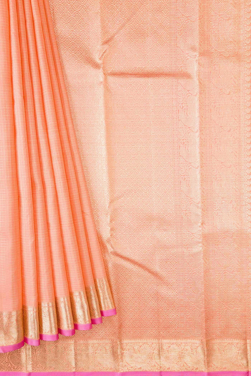 Peach Kanchipuram Silk Saree