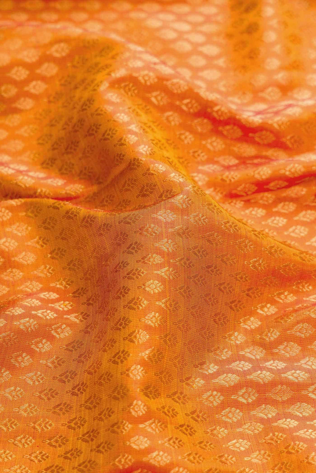 Golden Peach Kanchipuram Silk Saree