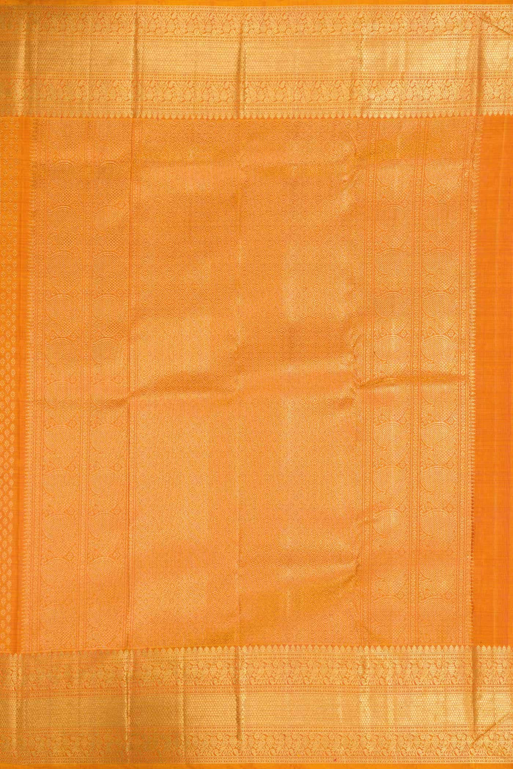 Golden Peach Kanchipuram Silk Saree