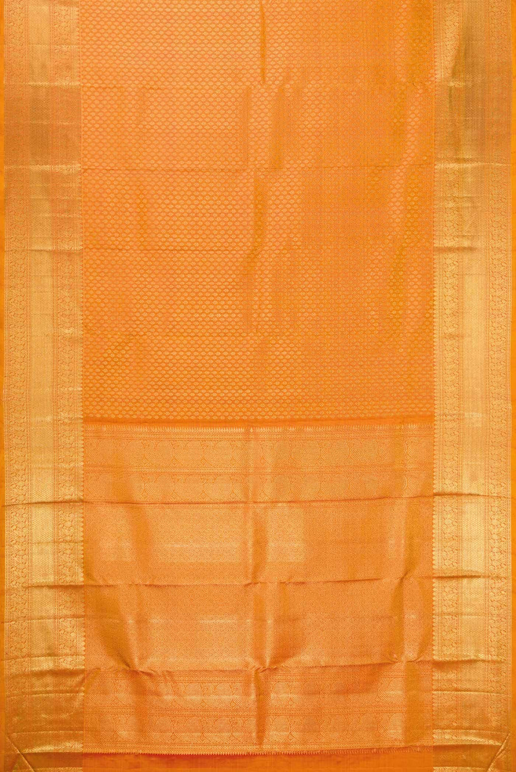Golden Peach Kanchipuram Silk Saree