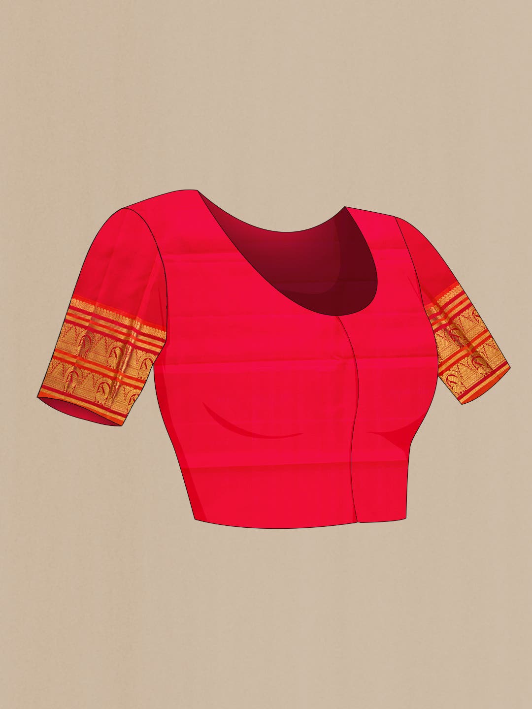Sandal Kanchipuram Silk Saree
