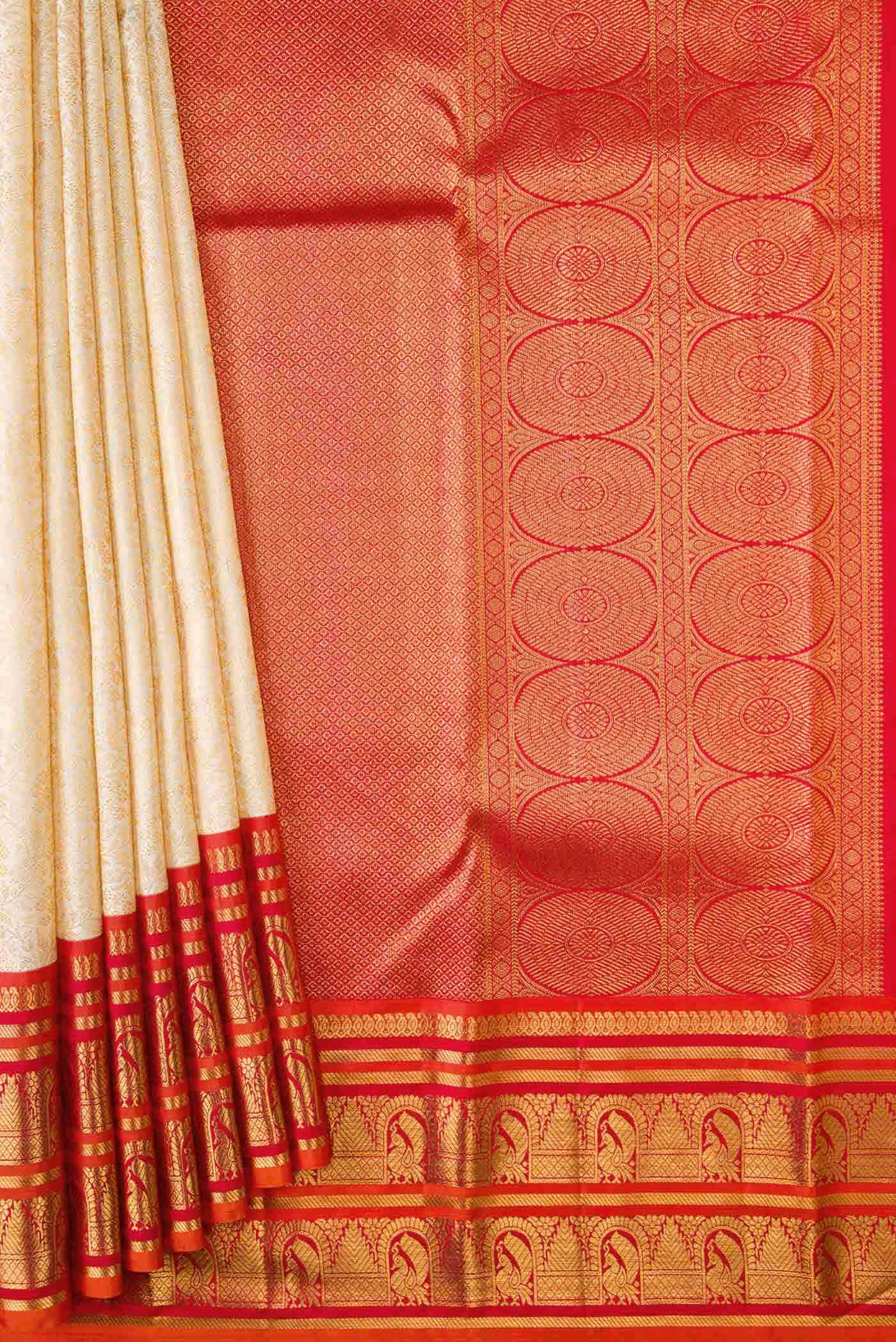 Sandal Kanchipuram Silk Saree