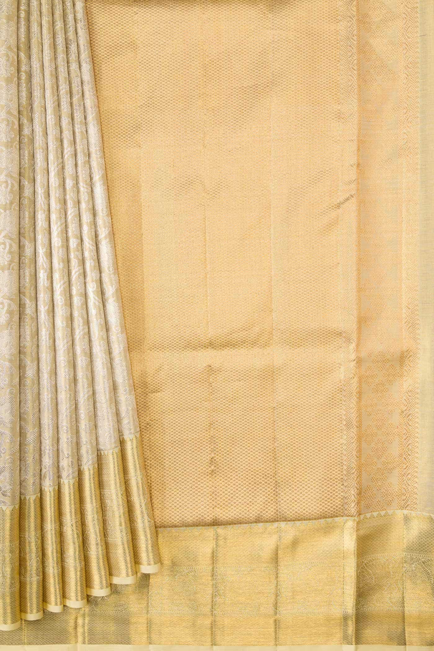 Gold Kanchipuram Tissue Silk Saree