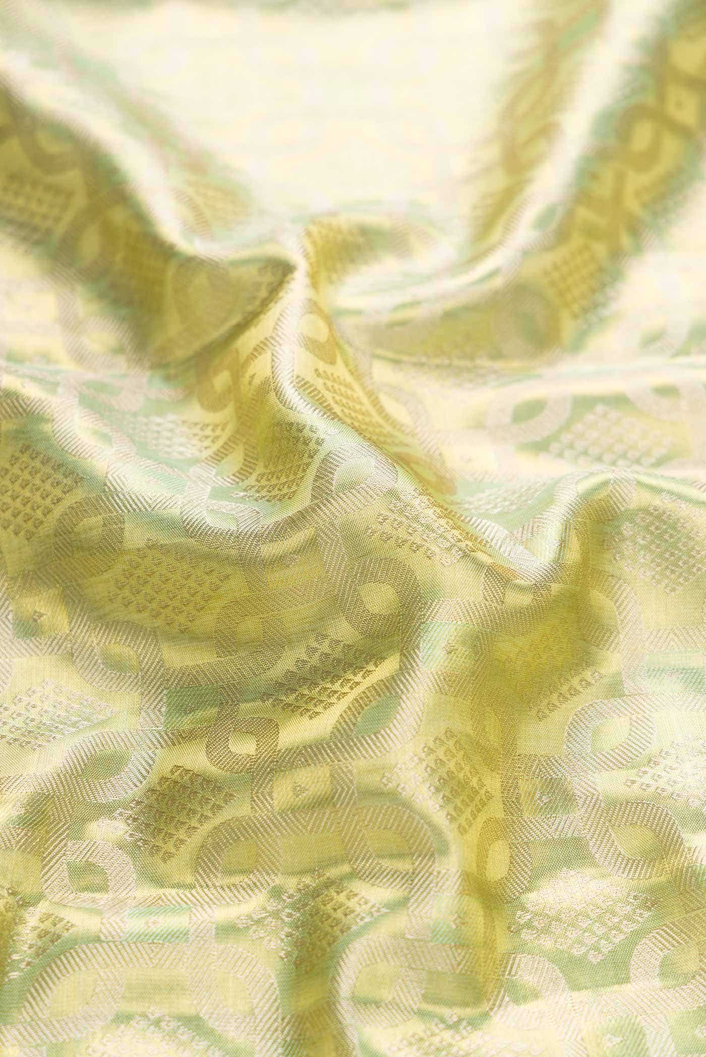Light Green Dual Tone Kanchipuram Tissue Silk Saree