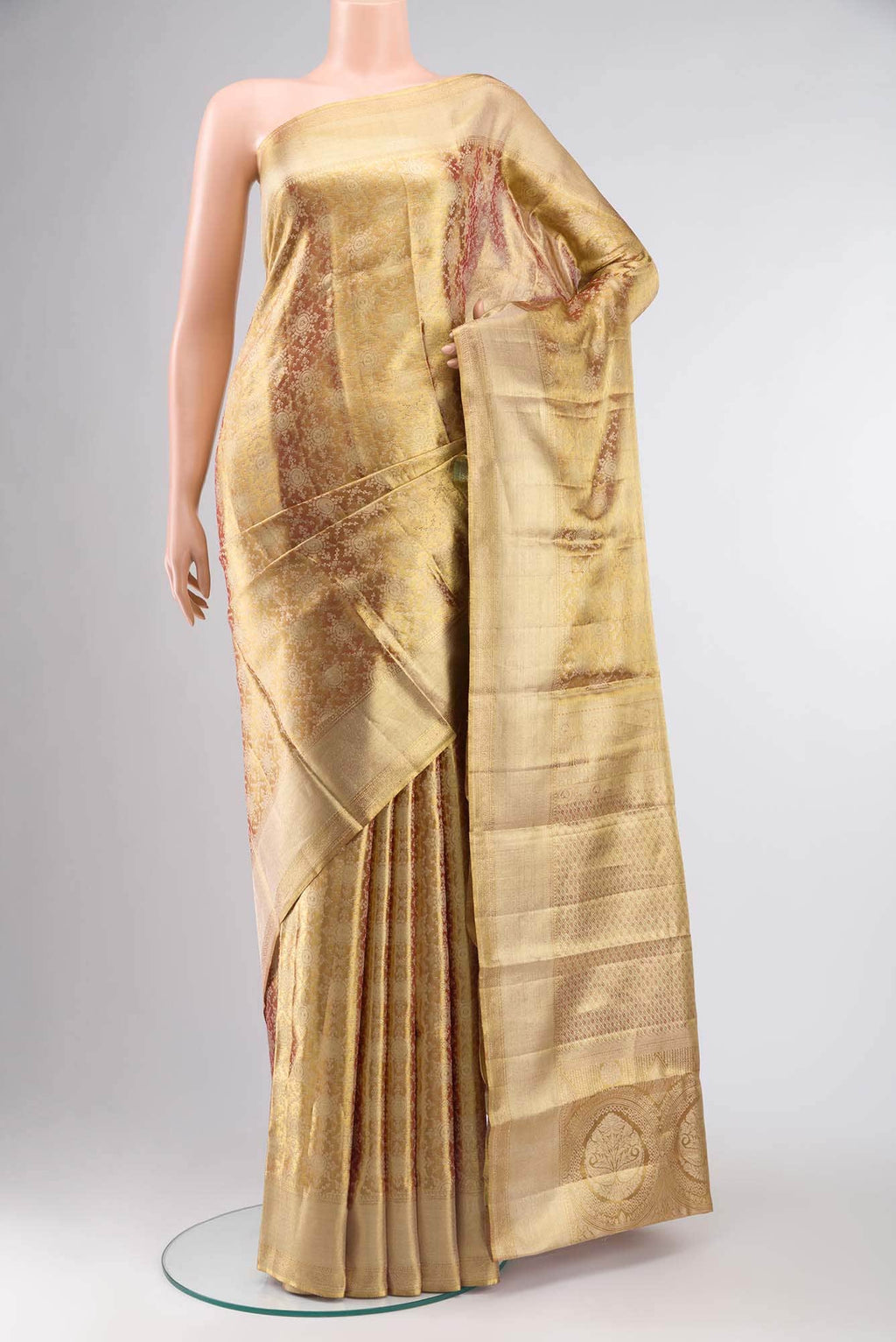 Gold Kanchipuram Tissue Silk Saree