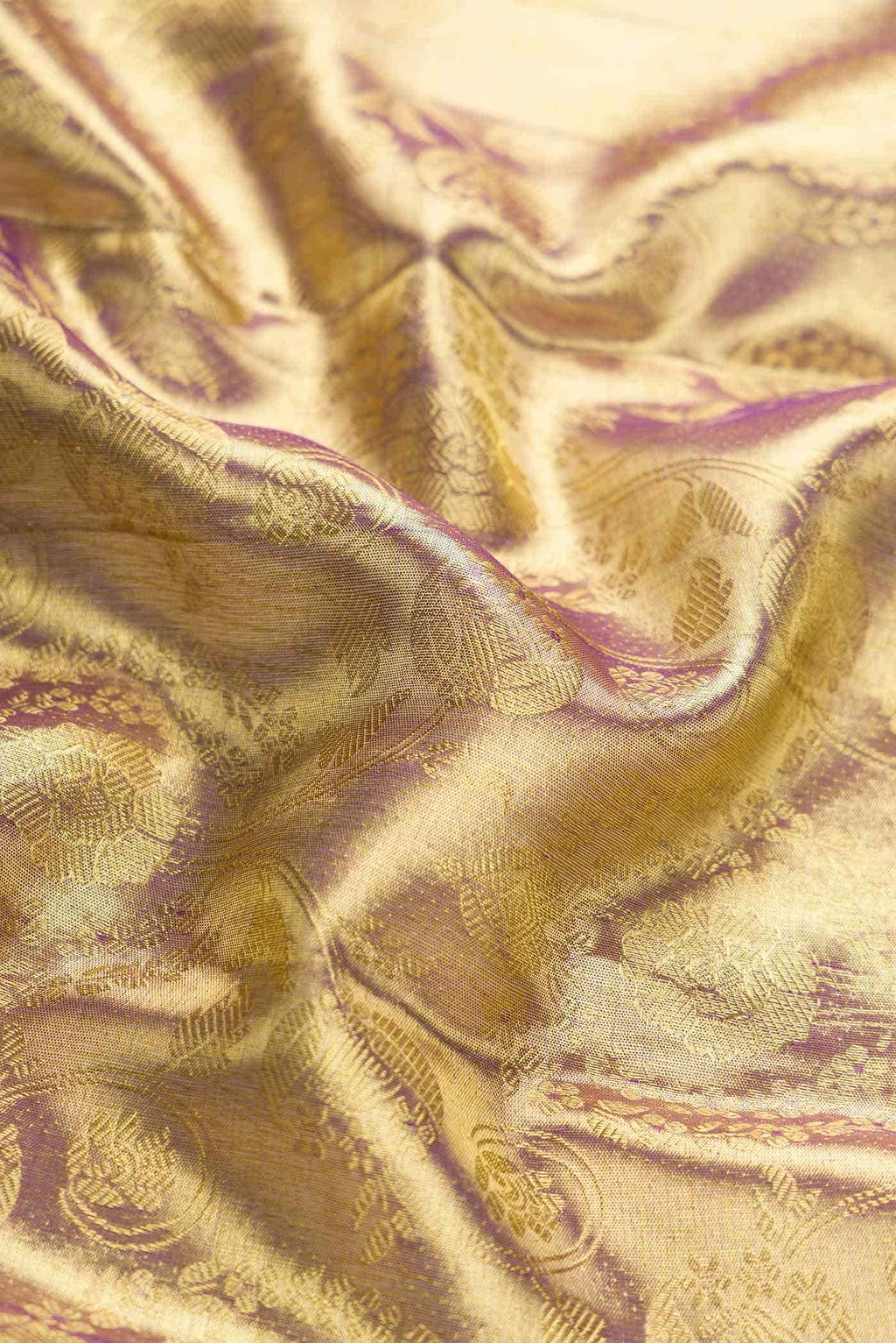 Gold Dual Tone Kanchipuram Tissue Silk Saree