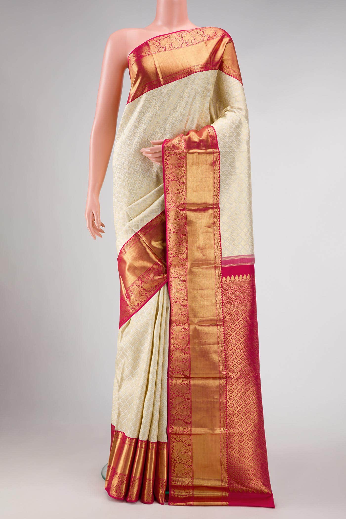 Sandal Kanchipuram Silk Saree