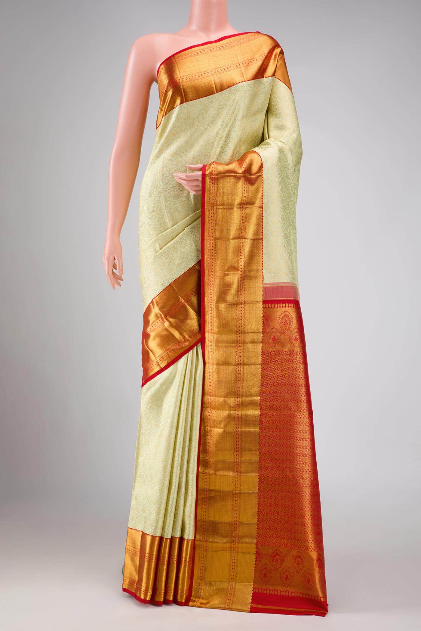 Pista Green Kanchipuram Silk Saree